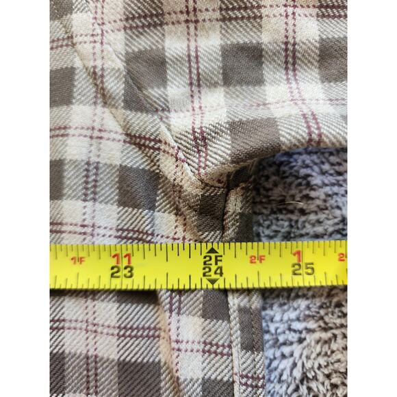 Cutter & Buck Men's 100% Cotton Long Sleeved Shirt Brown and Tan Plaid Large - Picture 6 of 6